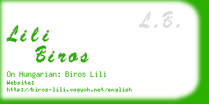 lili biros business card